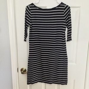 French Connection Black White Stripe Tshirt Dress 8